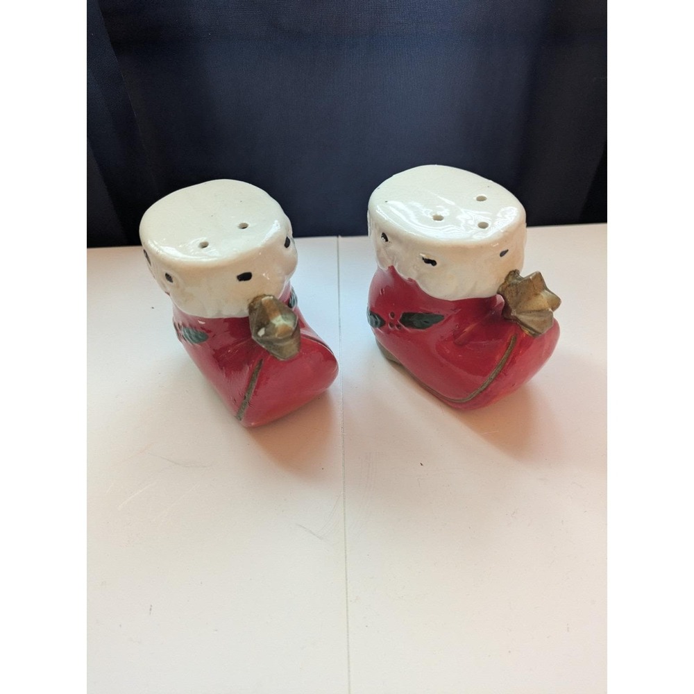 Rare Vintage Red Santa Boot Salt and Pepper Set Made‎ in Japan 2.5" MCM